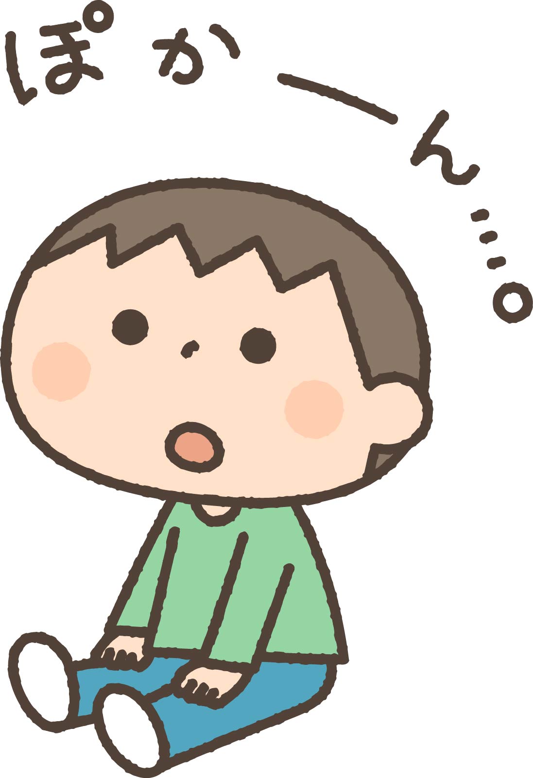 子どもがポカンと口を開けているイラスト
