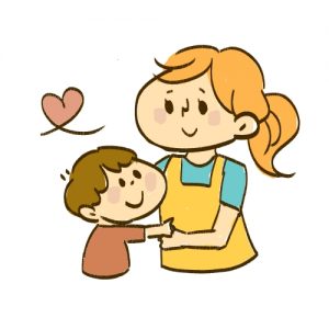 良好な関係の親子のイラスト